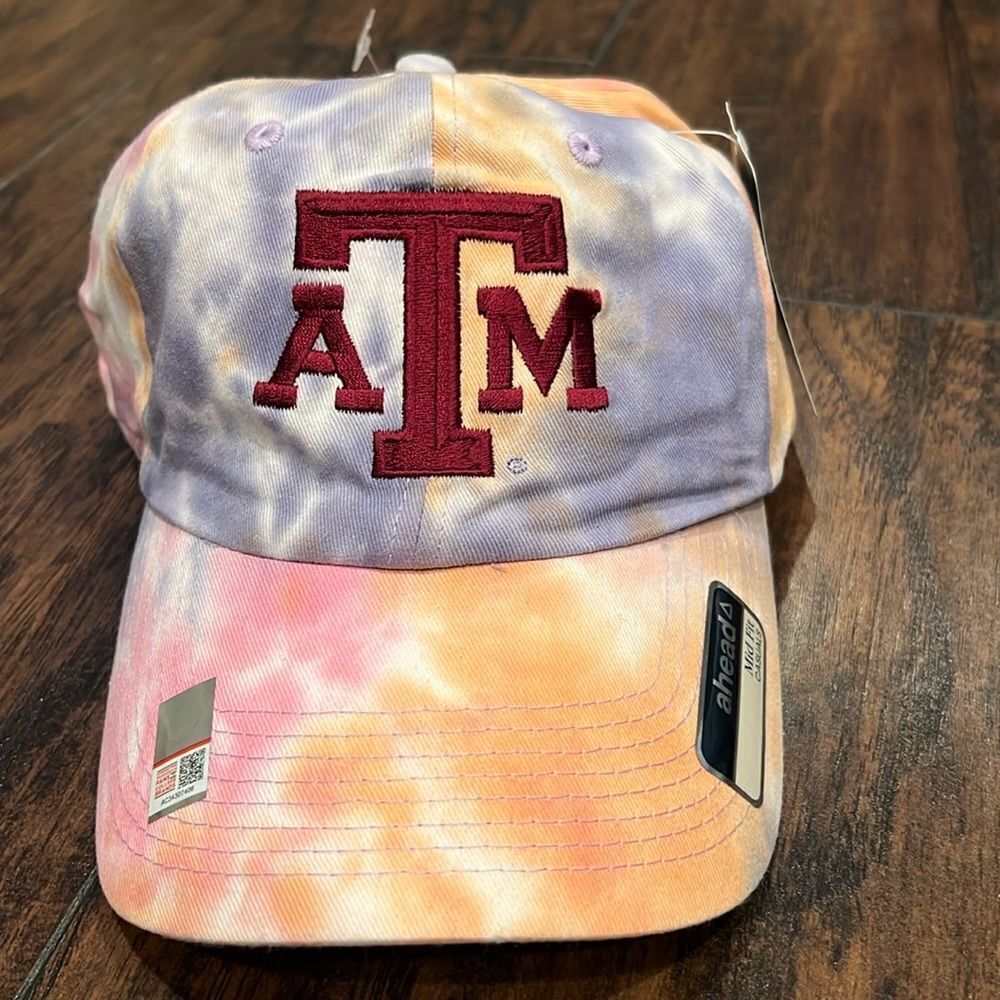 ATM TEXAS A&M AGGIE AHEAD tie dye strap back HAT CAP New with tags